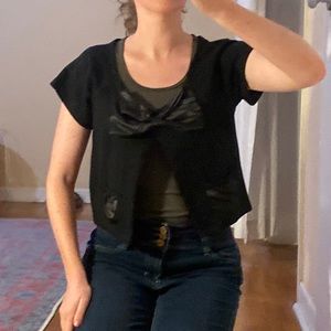 Black bolero with bow